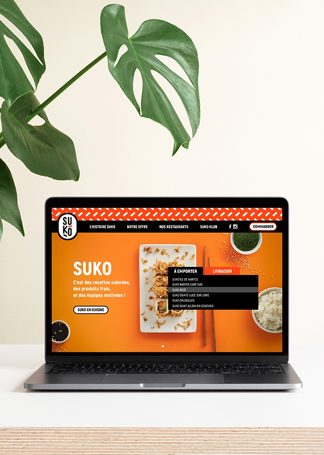 Mise en avant de la page d'accueil du site internet de Suko.